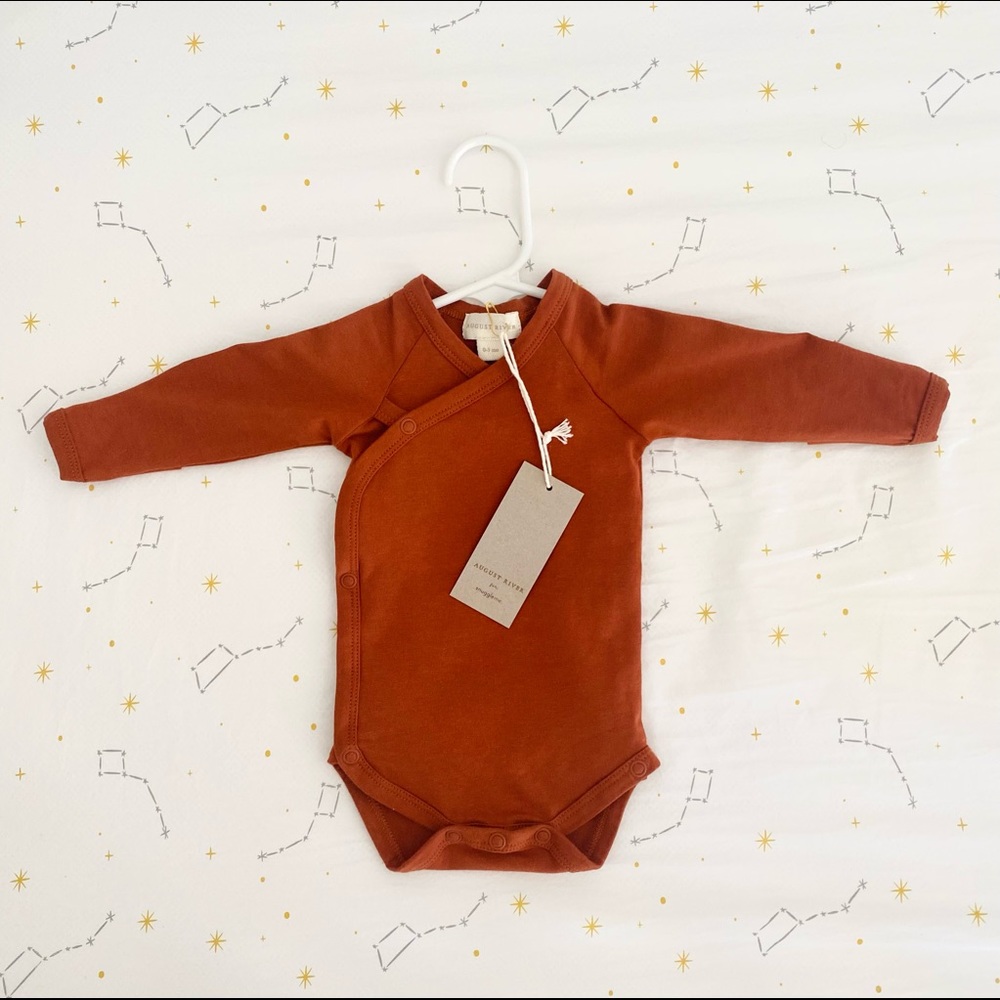 Snuggle Me Long Sleeve Wrap Onesie - August River